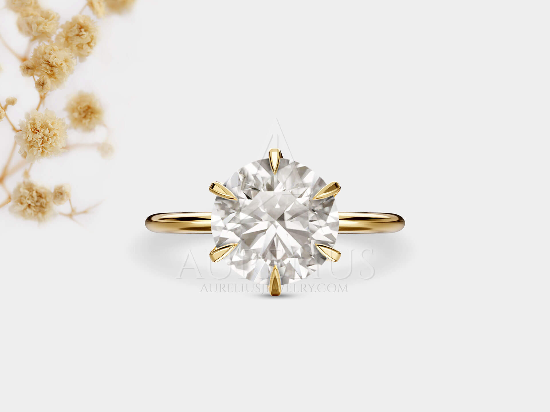 1.2 ct Round Moissanite Engagement Ring - Astrid