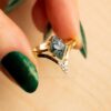 14k Gelbgold Drachen Diamant VerlobungsEhering Set