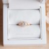 14k oro rosa moissanita anillo de diamantes en joyas caja