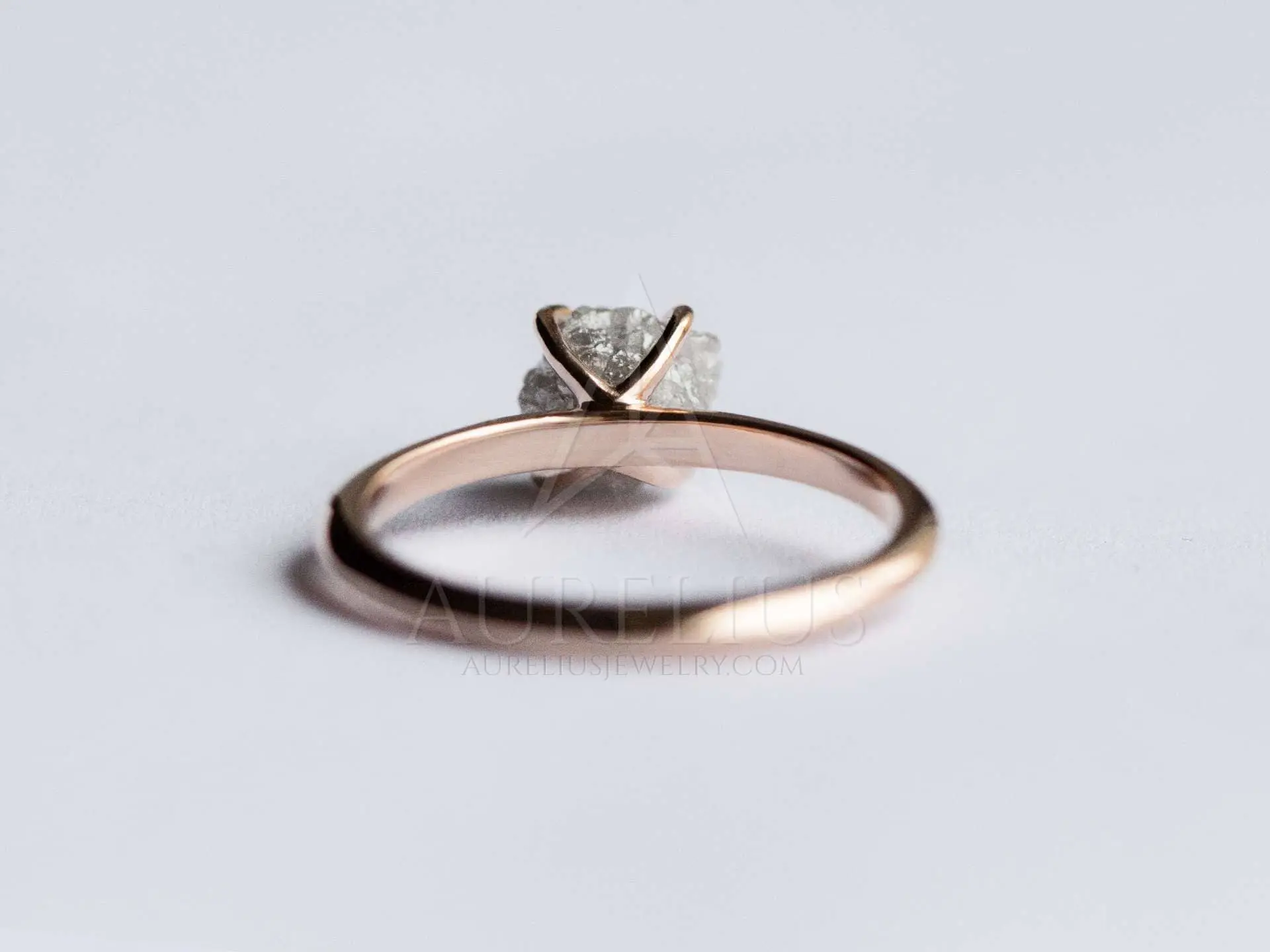 Bague en argent sterling avec diamant noir