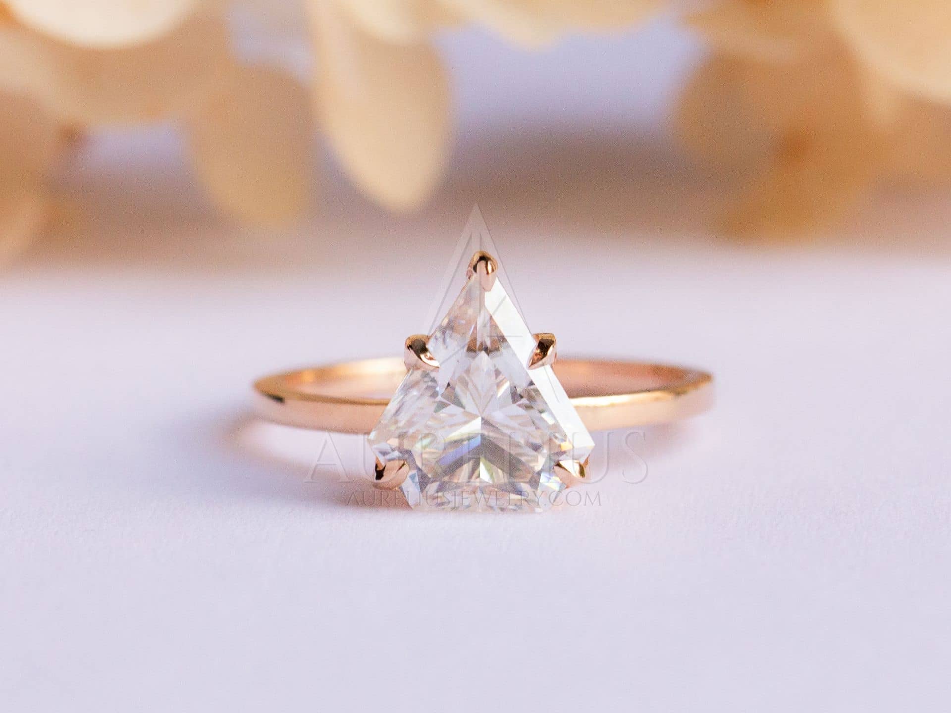 Shield Diamond Ring, Unique Engagement Ring, 14K / 18K Yellow Gold,  Triangle Diamond Ring, Unique Diamond Ring, Art Deco, Solitaire Ring - Etsy