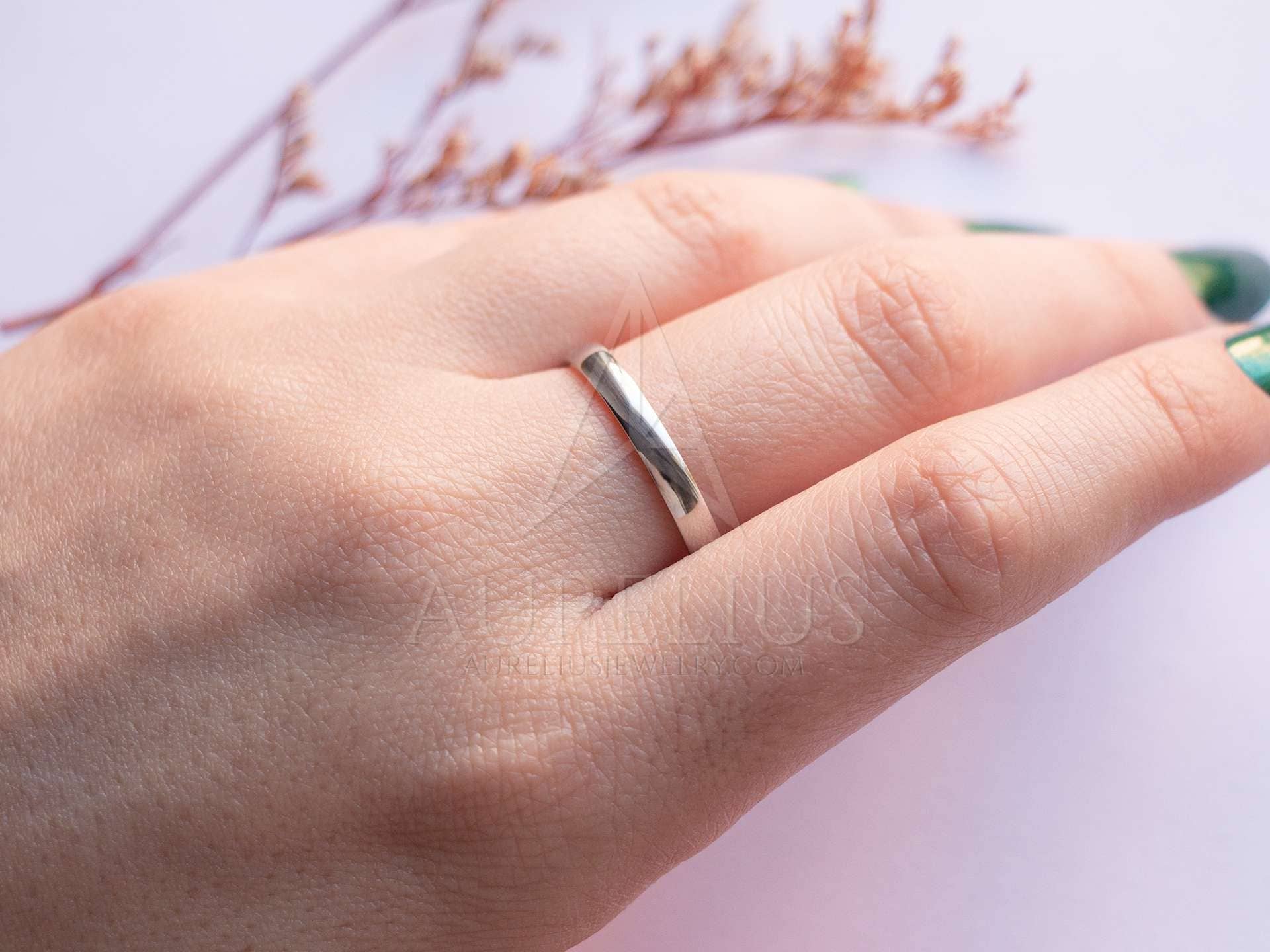 3mm Platinum Men S Wedding Ring On Finger 