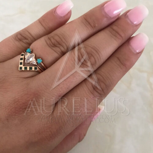 Offene Rose Gold Türkis Hochzeit Band photo review