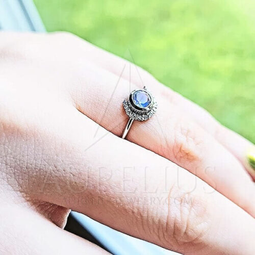 Élément air - Bague de fiançailles en Pierre de Lune et Diamant photo review