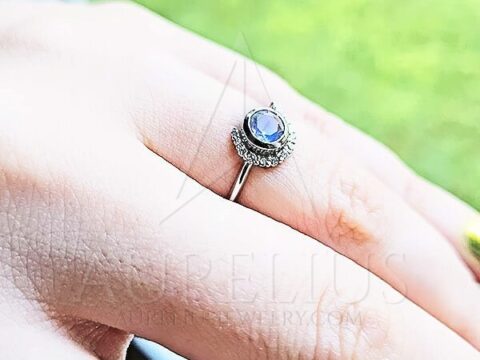 Air Element – Moonstone and Diamond Engagement Ring