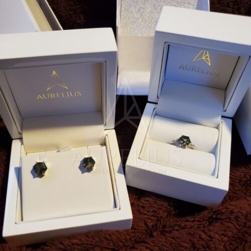 Hexagon Moosachat und Marquise Diamant Ring photo review