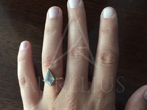 anillo de compromiso de piedras preciosas comprado por el cliente