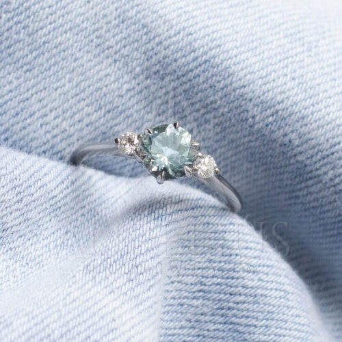 Bague de fiançailles Aigue-marine ronde photo review