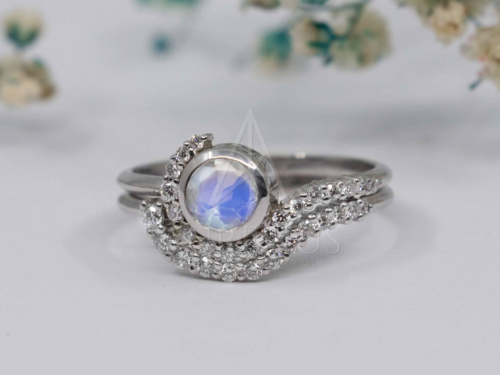 sleek floral australian diamond rhodium plated finger ring for women
