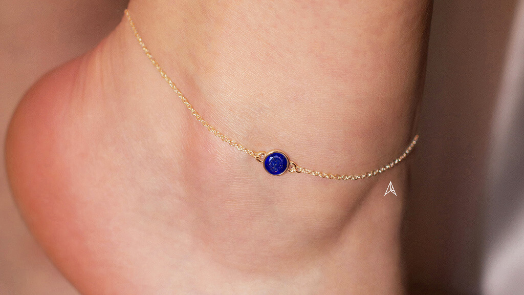 round lapis lazuli for your anklet
