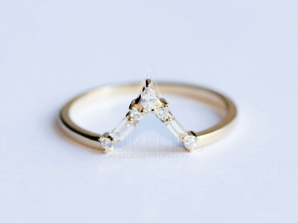 baguette diamant svatební prsten