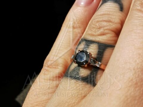 Black Diamond Ombre Engagement Ring photo review