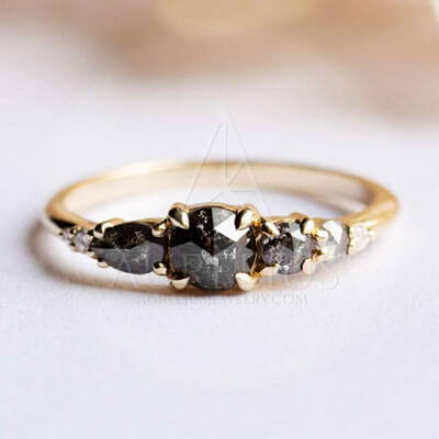 lgbtq black diamond ring