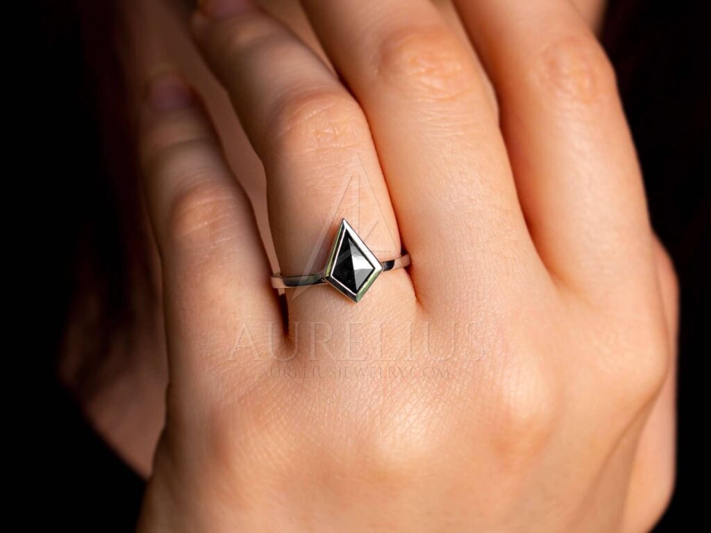 Black Kite Salt and Pepper Diamond Engagement Ring - Aurelius Jewelry