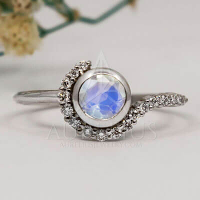 moonstone and diamonds fit in this bohemian ring