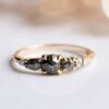 Černá diamant shluk prsten