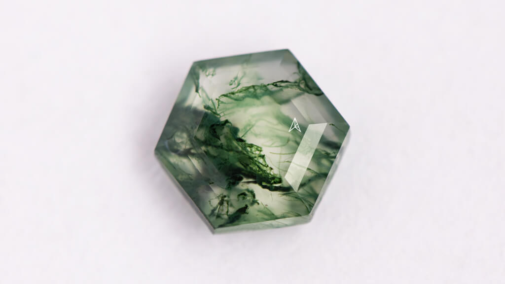 the shades of green in mos s agate gemstone