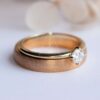 diamant svatební prsten sada široký prsten matný povrch