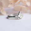 diamante con forma de anillo con forma de cometa de boda conjunto vista lateral
