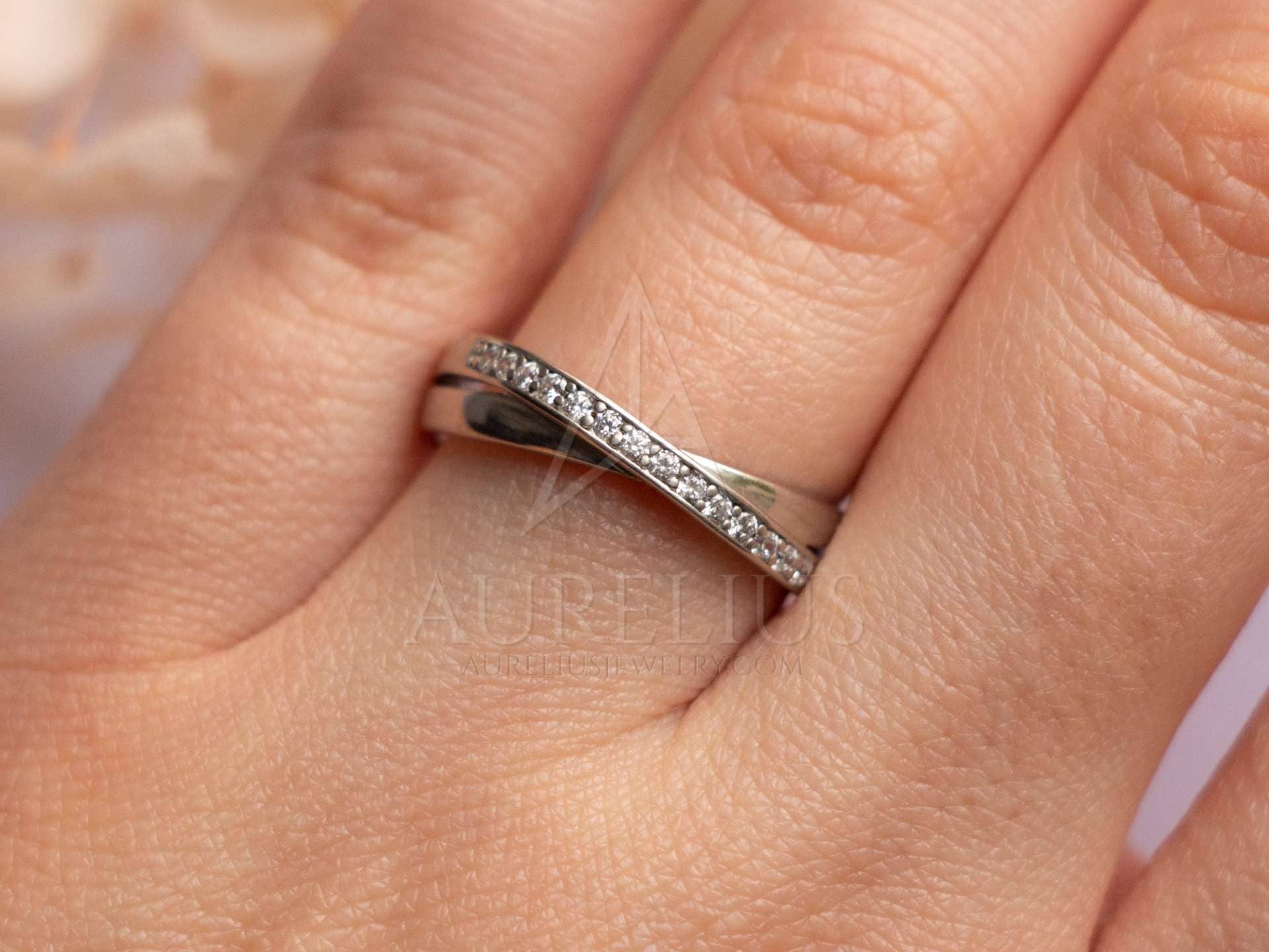Round Diamond Half Eternity Garland Wedding Ring – deBebians