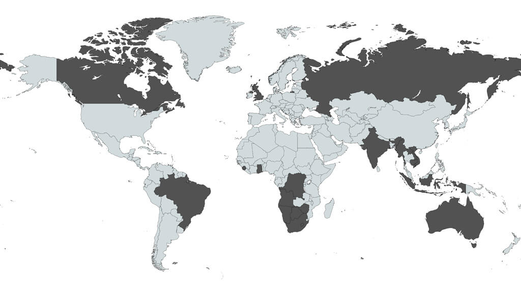 world map of diamond mines