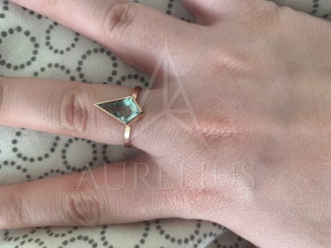 Icy Kite Aquamarine Engagement Ring