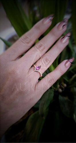 Kite Pink Tourmaline and Diamond Engagement Ring photo review