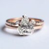 escudo moissanita anillo de diamantes de boda conjunto