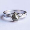 escudo sal y pimienta diamante conjunto de anillos abierto banda