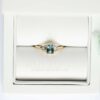 Esmeralda Corte verde azulado zafiro anillo en caja