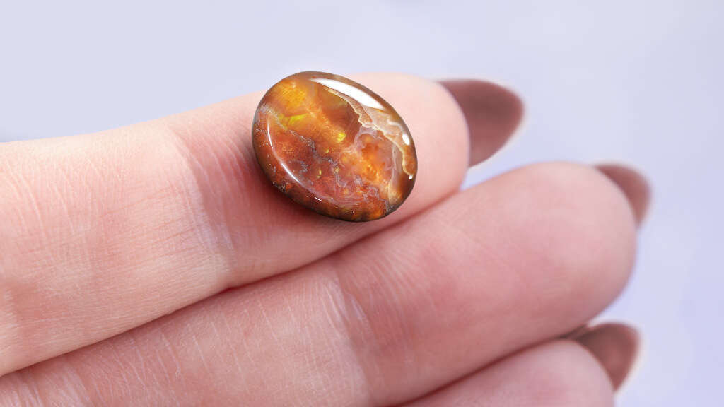 example of fire agate gemstone