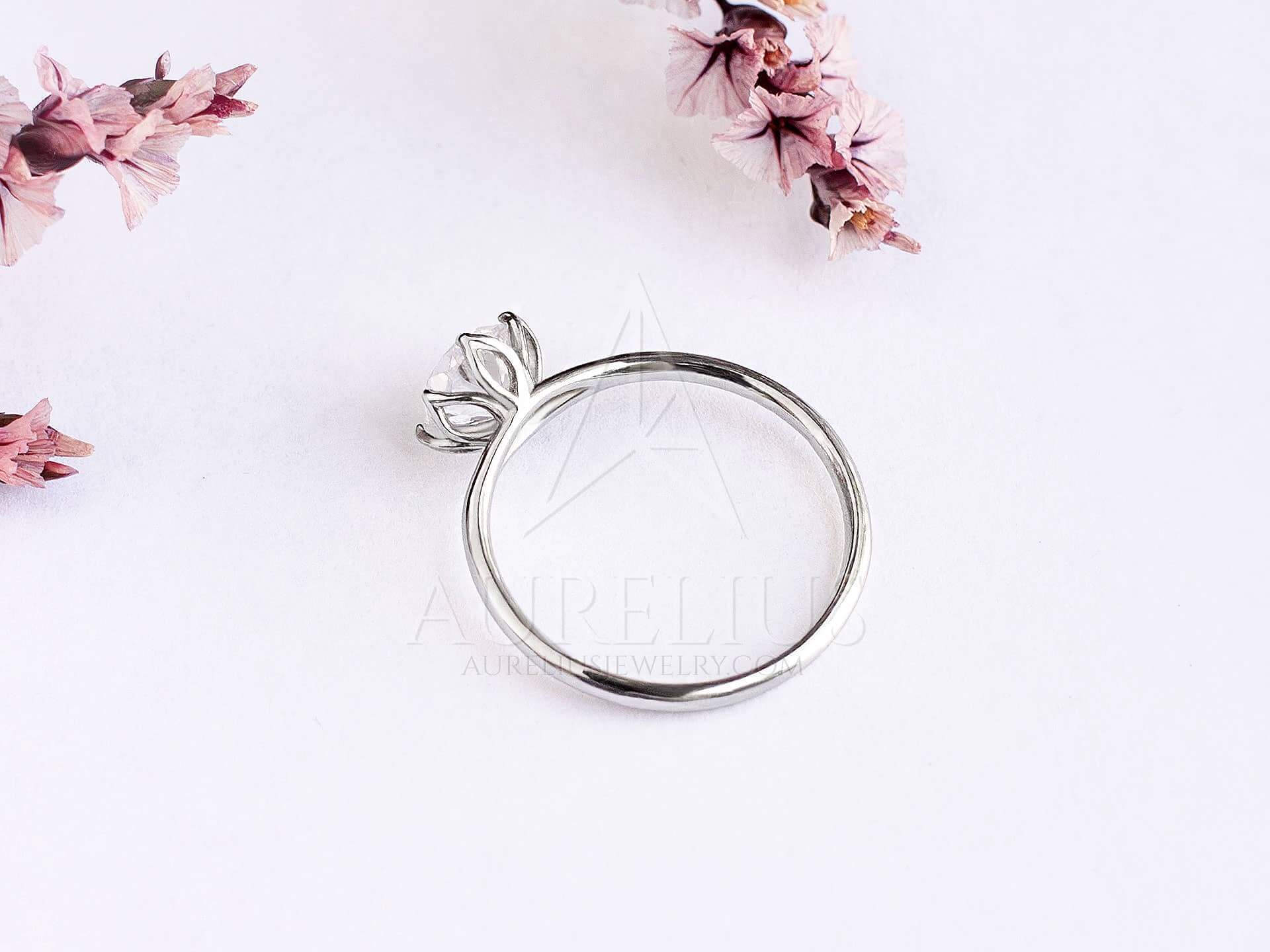 Round Solitaire Engagement Ring with Lab Grown Diamond - Millie - Image 3