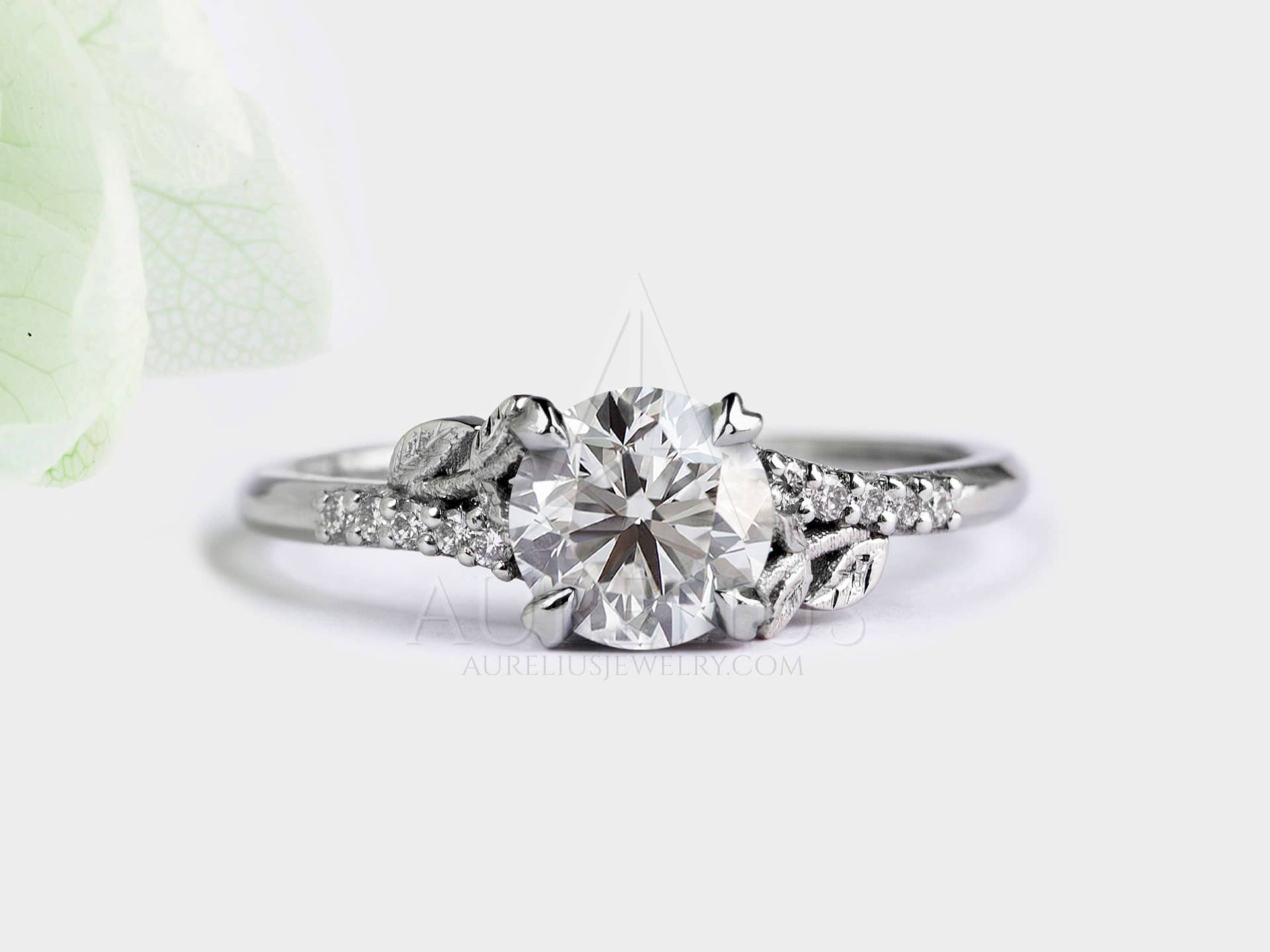 Floral Lab Diamond Engagement Ring - Sienna
