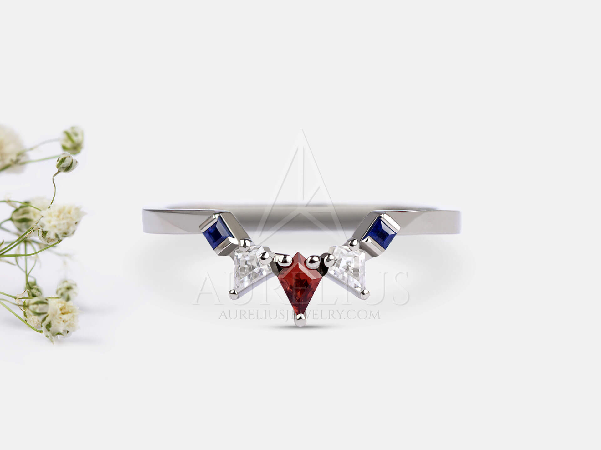 Garnet and Sapphire Ring - Dorothea