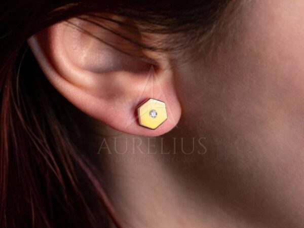 Buy ADITA GOLD14K Gold Onyx Earrings - 14K Solid Yellow Gold Black