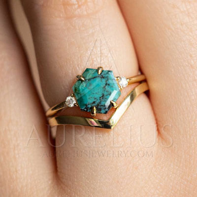 turquoise ring set