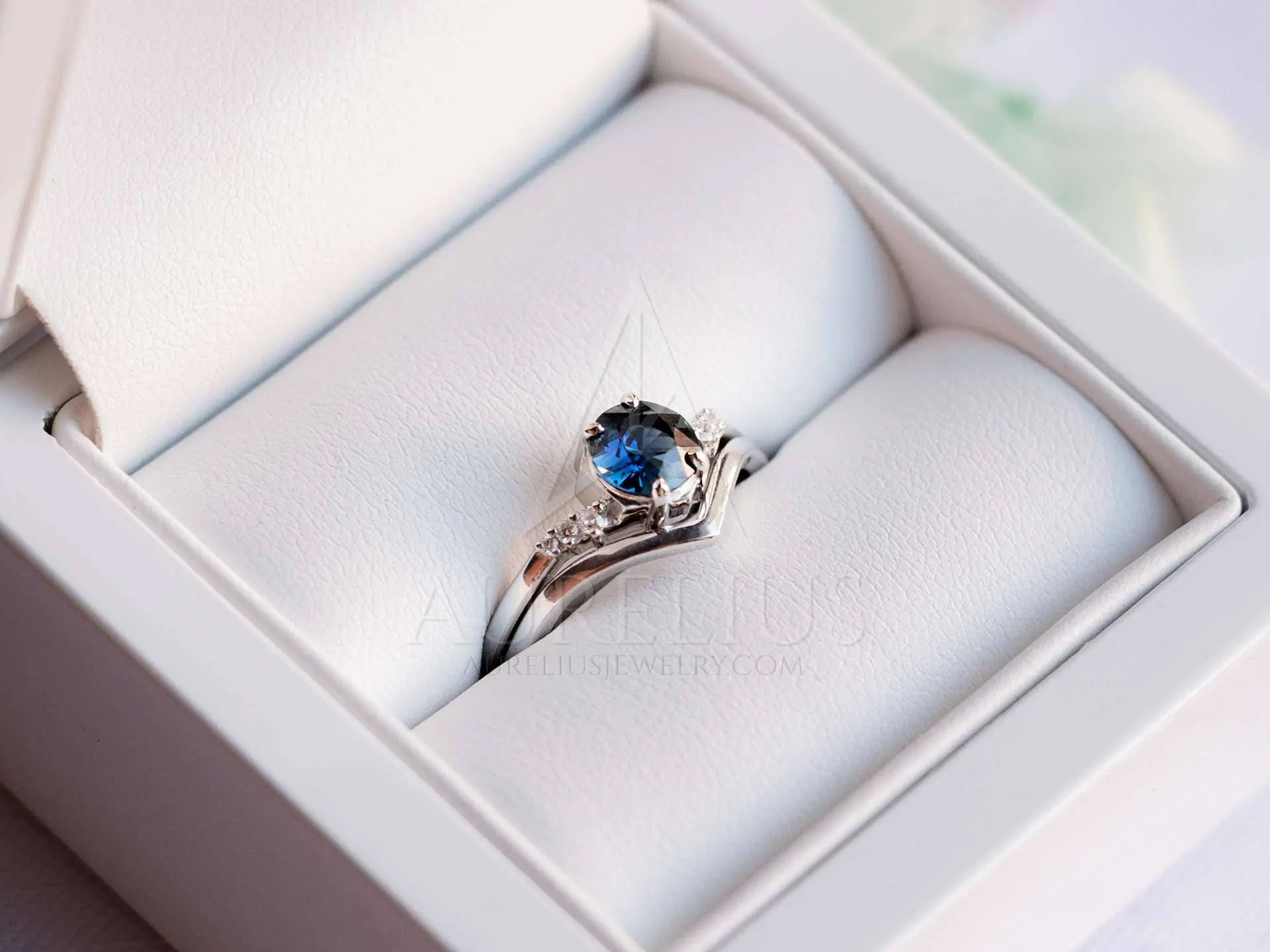 Bague Saphir Naturel Ovale Teal - Argent 925 - Style Cocktail (Neuve)