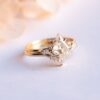geométrico anillo de diamantes de boda conjunto