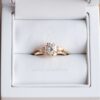 geométrico moissanita diamante de boda conjunto en anillo caja