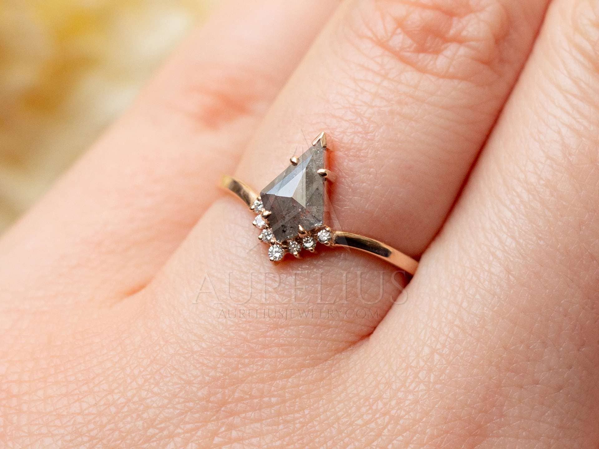 14K Gold V Finger Ring For Gift SmilePlace Handmade Charms