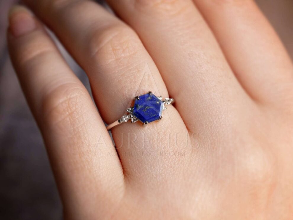 Lapis Lazuli Engagement Ring