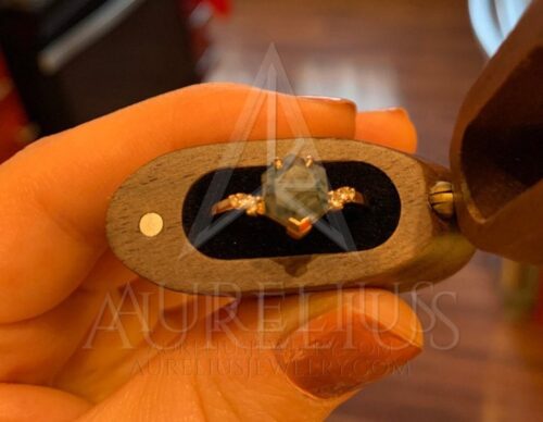Prsten šestihranný Vera Rose Gold s Mechovým achátem photo review