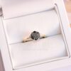 hexágono negro rutilado cuarzo anillo en caja
