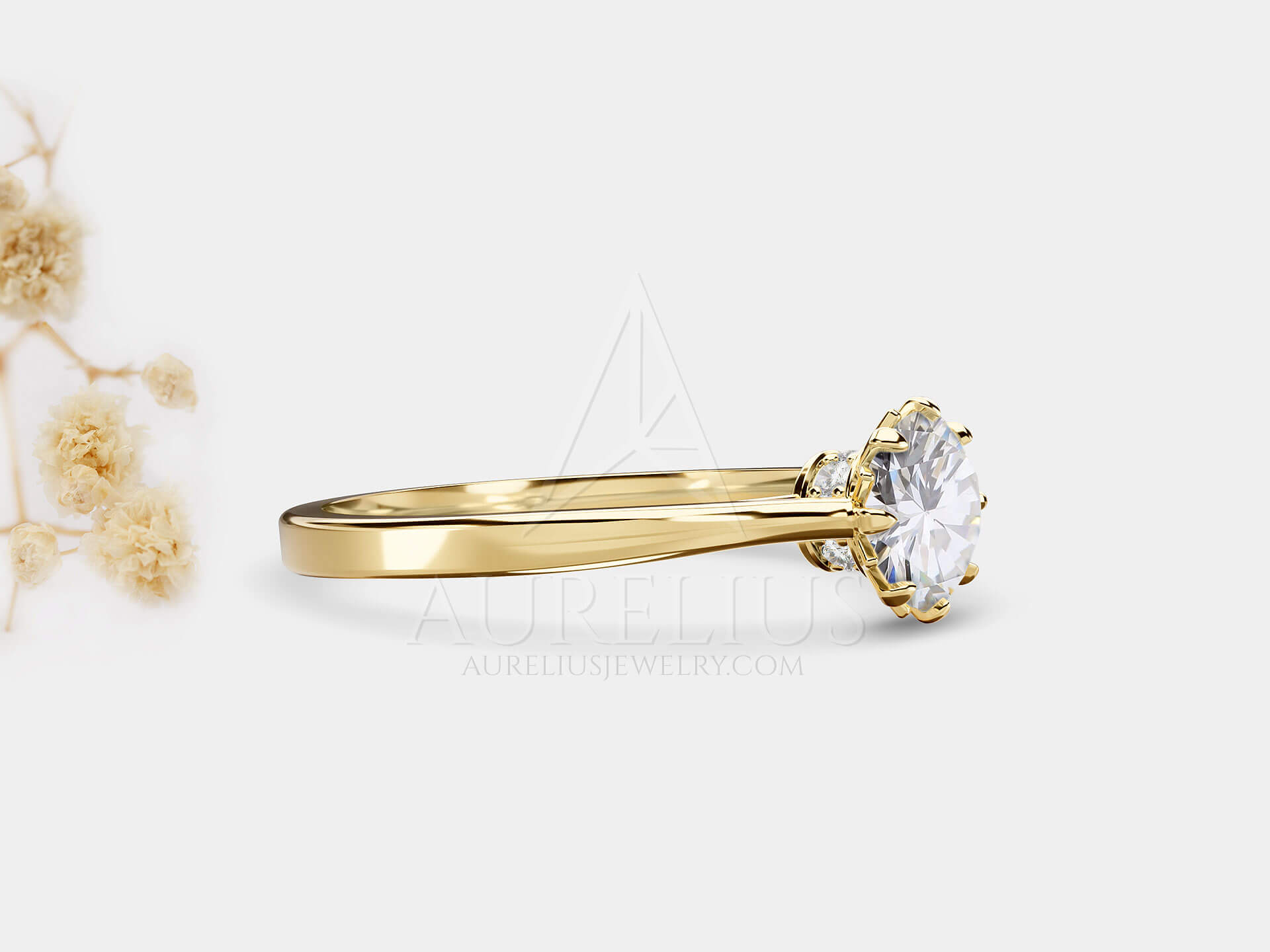 Lab Grown Diamond Hidden Halo Engagement Ring - Adriel - Image 5