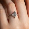hruškový diamant svatozář prsten
