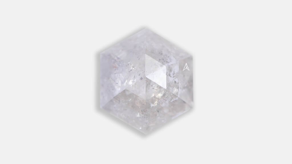 hexagon icy white spd diamond that is opaque