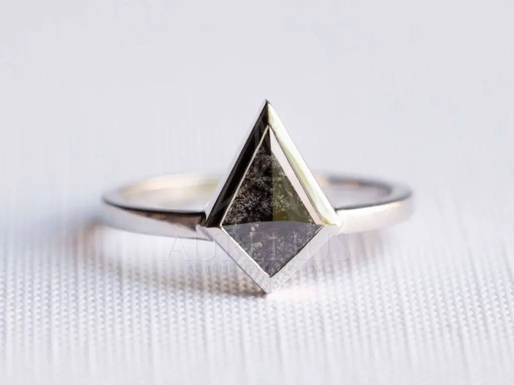 Black Kite Salt and Pepper Diamond Engagement Ring - Aurelius Jewelry