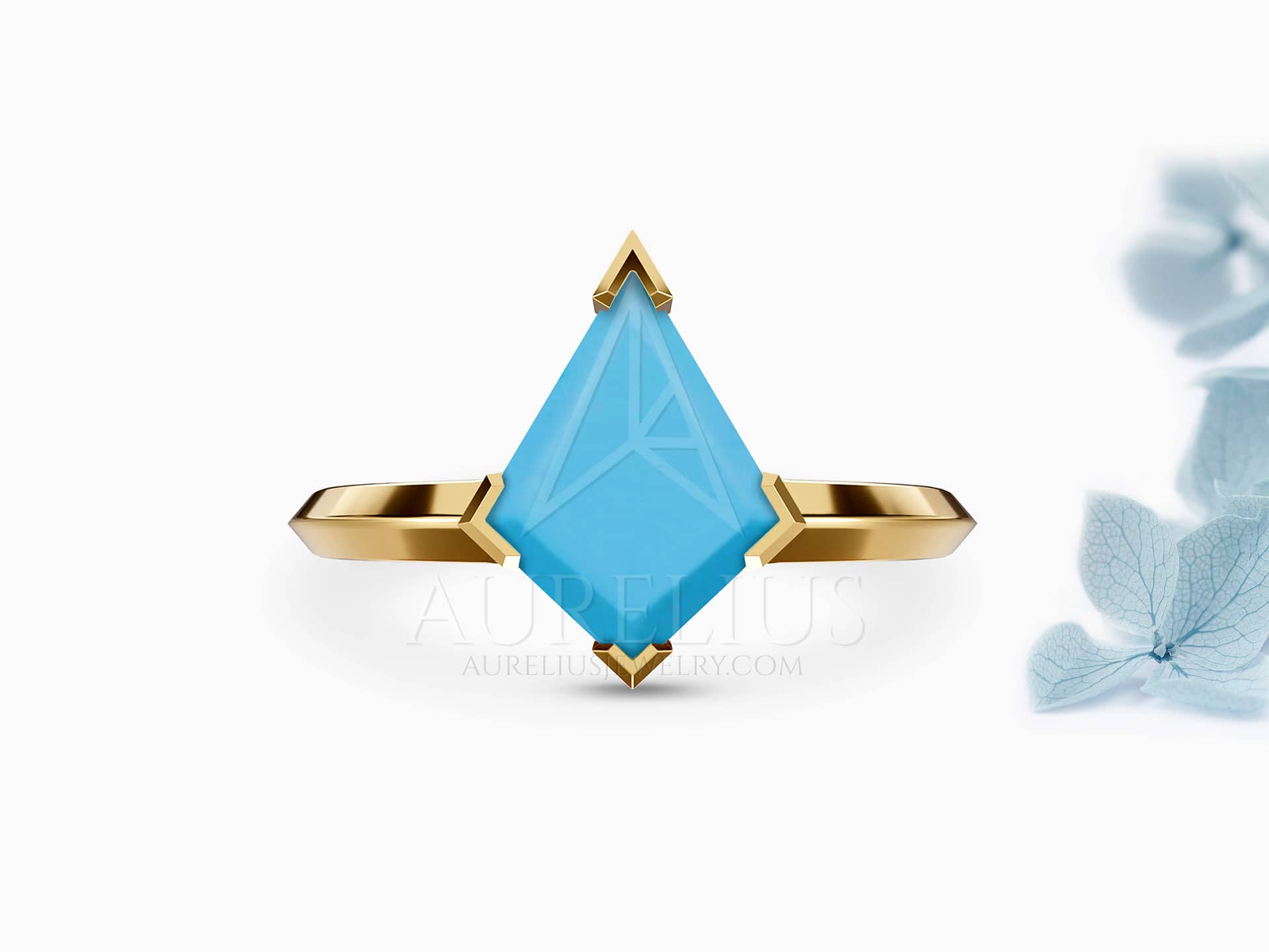 Kite Turquoise Knife Edge Ring - Esther