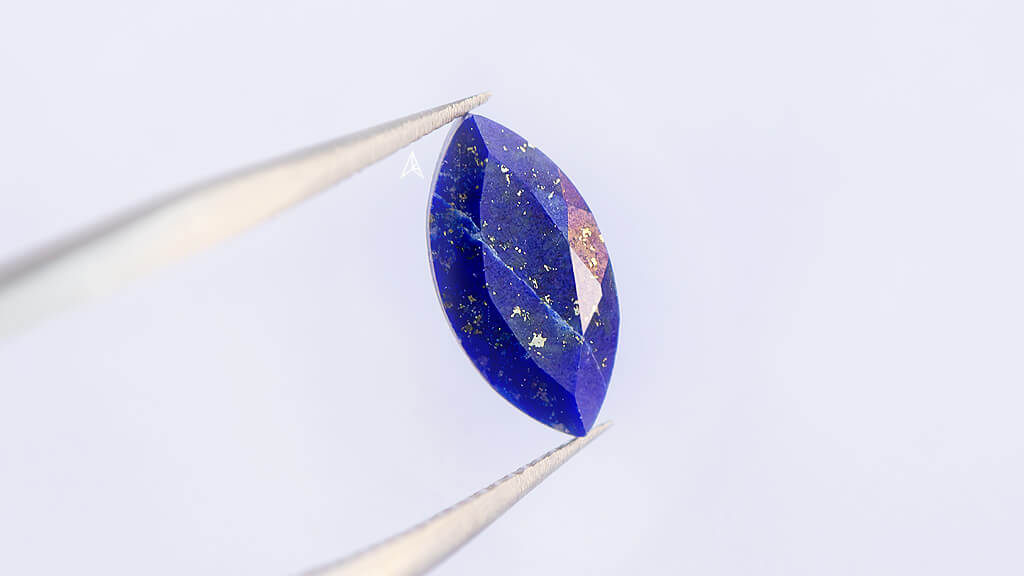 marquise shaped lapis lazuli gemstone