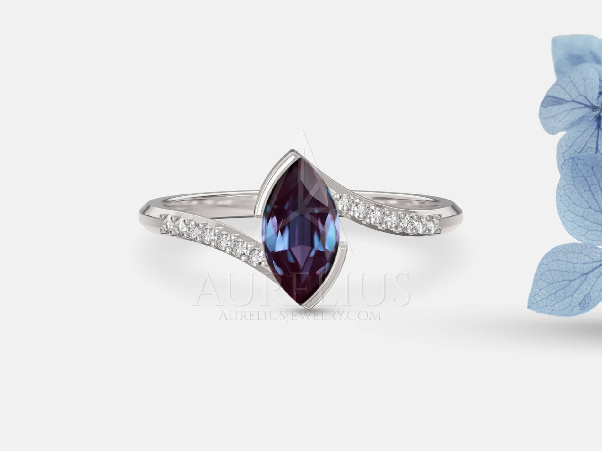 Zásnubní Prsten s Alexandritem Markýza – Courtney